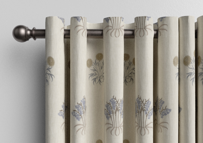 William Morris At Home Lily Flower Embroidery, Woad - Made to Measure Curtains - Image 12